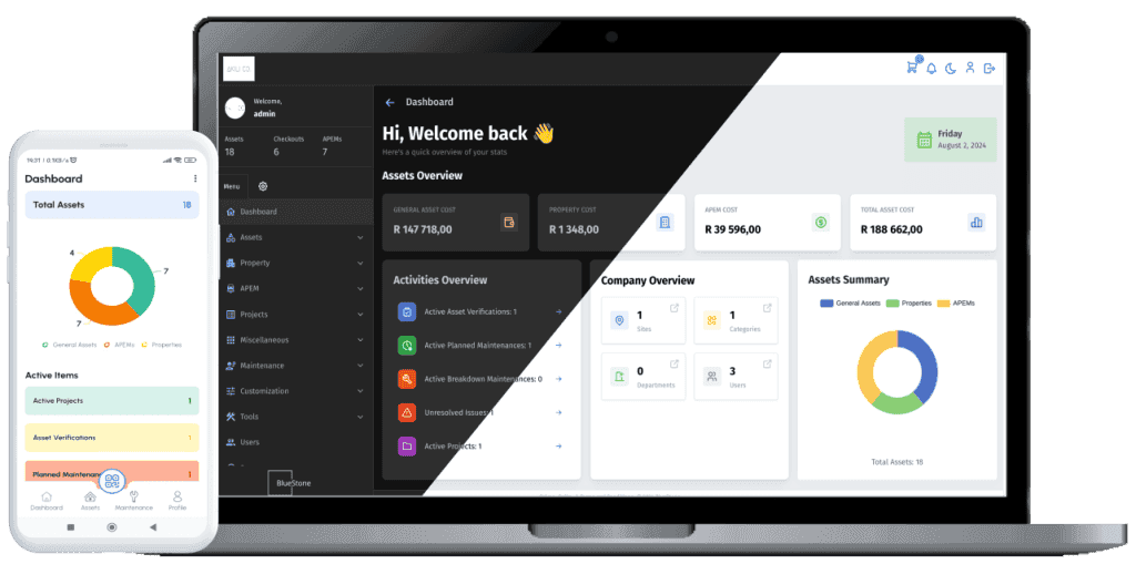 Bluestone dashboard screenshot